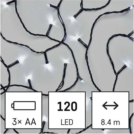 D4FC03 120LED XMAS 3AA IP44 8,4 M CW 3