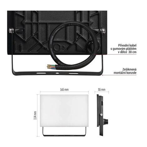 ZS2532 LED reflektor TAMBO, 30 W, 3000l m, IP65, černý 6