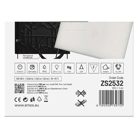 ZS2532 LED reflektor TAMBO, 30 W, 3000l m, IP65, černý 10