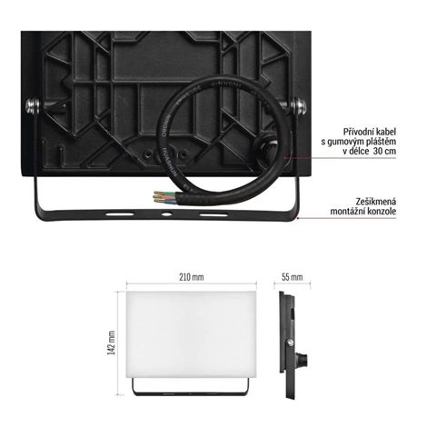 ZS2542 LED reflektor TAMBO, 50 W, 5000 lm, IP65, černý 12