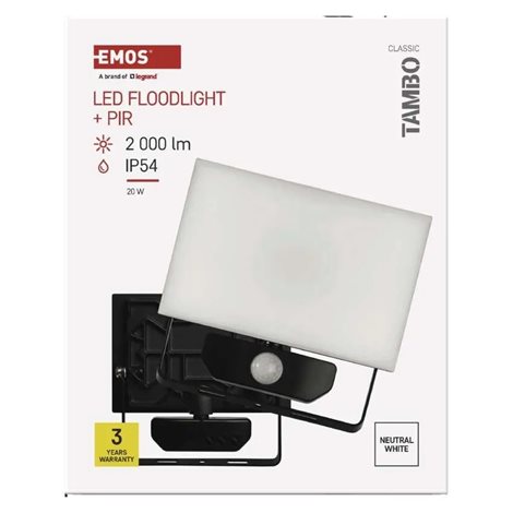 LED Reflektor TAMBO PIR ZS2922 13,5x6,4x16,5cm 20W 2000lm 4000K IP54 14