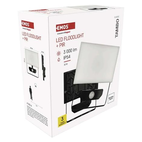 ZS2932 LED reflektor TAMBO se senzorem pohybu, 30 W, 3000 lm, černý 17