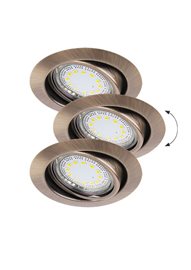 1051 Vestavěná LED lampa LITE GU10 3x MAX 50W IP40 bronzová bílá