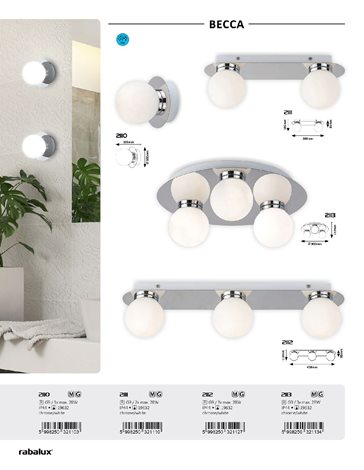 Koupelnové nástěnné svítidlo Becca 1xG9/28W/230V IP44 5