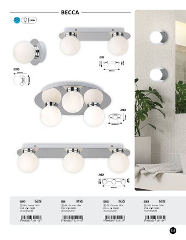 Koupelnové nástěnné svítidlo Becca 3xG9/28W/230V IP44 7