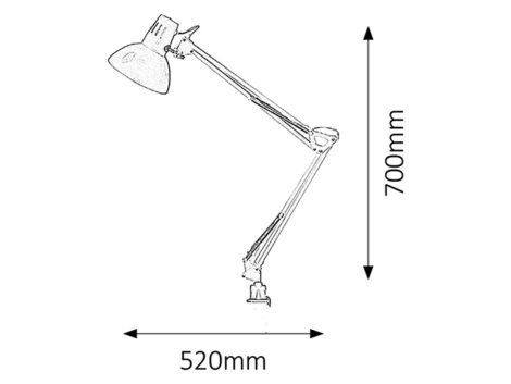 4215 Arno, writing desk lamp, with clamp, H70cm 2
