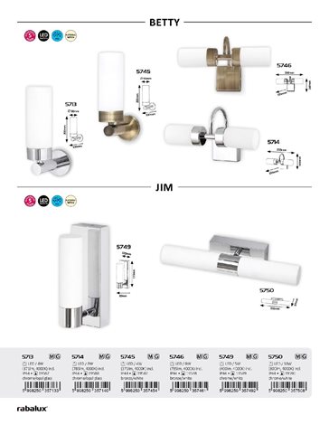 5749 LED Koupelnové nástěnné svítidlo JIM 1xLED/5W/230V IP44 5