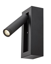 71285 Nástěnné LED svítidlo Gello na čtení černé nastavitelné do ložnice 4W 3000K IP20