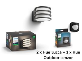 PROMO HUE Lucca 2ks + outdoor senzor