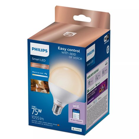 WiZ Smart LED Žárovka kulová, 75 W, G95 E27 1055lm 2700-6500K 4