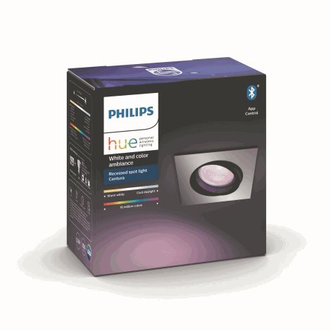 Hue Centura BT SVÍTIDLO PODHLEDOVÉ LED GU10 5,7W 350lm 2000-6500K RGB, hranaté, hliník 5