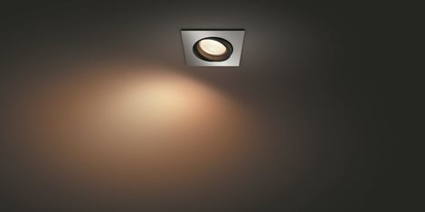 Hue WACA Centura podhledové LED svítidlo GU10 5,7W 350lm 2000-6500K RGB IP20 hranaté, hliník 6