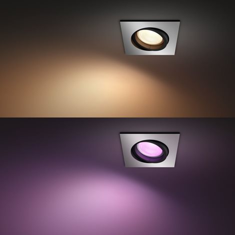 Hue WACA Centura podhledové LED svítidlo GU10 5,7W 350lm 2000-6500K RGB IP20 hranaté, hliník 11