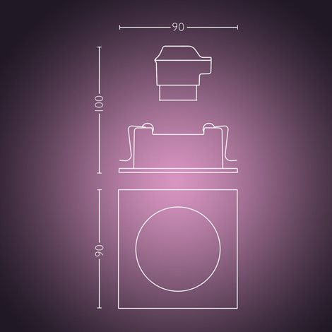 Hue Centura BT SVÍTIDLO PODHLEDOVÉ LED GU10 5,7W 350lm 2000-6500K RGB, hranaté, hliník 9