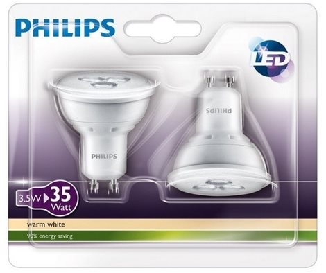 Sada 2xLED žárovka Philips Spot WW 3.5-35W GU10 827 36D 2700K 5