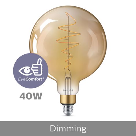 Vintage LED filament žárovka E27 G200 7W 470lm 1800K stmívatelná, zlatá 2