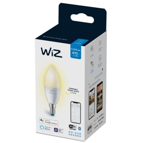 WiZ LED žárovka E14 C37 4,9W 470lm 2700K IP20, stmívatelná 3