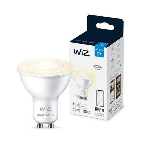 WiZ LED žárovka GU10 PAR16 4,7W 345lm 2700K IP20, stmívatelná 2