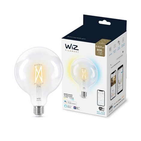 WiZ LED filament žárovka E27 G125 7W 806lm 2700-6500K IP20, stmívatelná 3