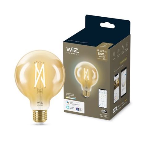 WiZ LED filament amber žárovka E27 G95 7W 640lm 2000-5000K IP20, stmívatelná 3