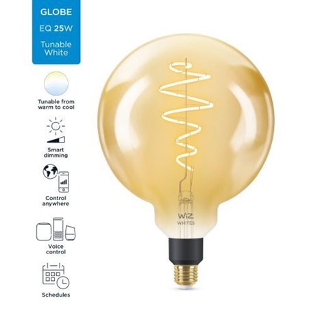 WiZ LED žárovka filament amber E27 G200 6W 390lm 2000-5000K IP20, stmívatelná 4