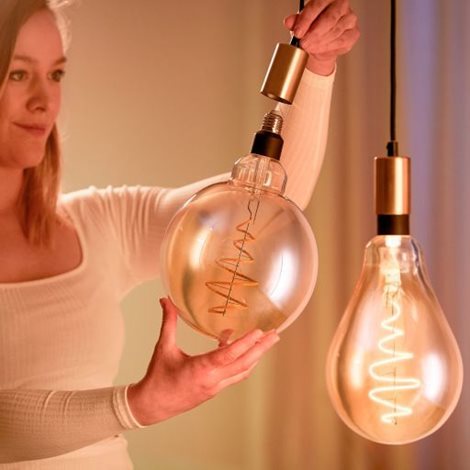 WiZ LED žárovka filament amber E27 G200 6W 390lm 2000-5000K IP20, stmívatelná 5