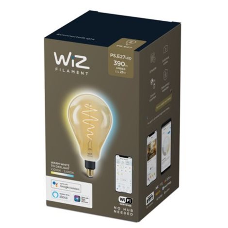 WiZ LED žárovka filament amber E27 PS160 6W 390lm 2000-5000K IP20, stmívatelná 3