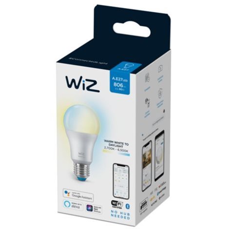 WiZ LED žárovka E27 A60 8W 806lm 2700-6500K IP20, stmívatelná 2