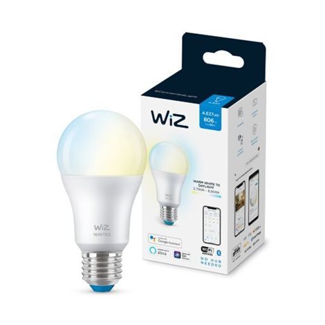 WiZ LED žárovka E27 A60 8W 806lm 2700-6500K IP20, stmívatelná 3