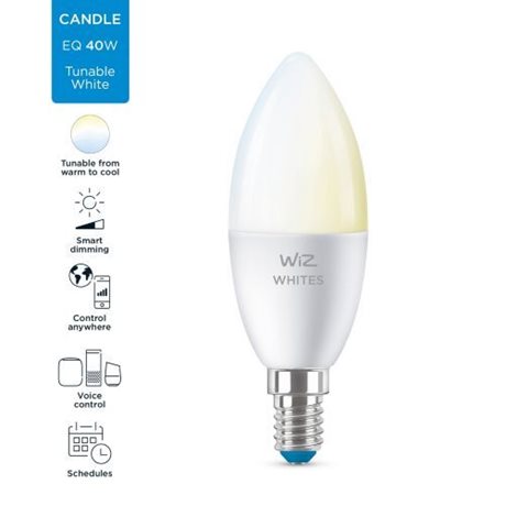 WiZ LED žárovka E14 C37 4,9W 470lm 2700-6500K IP20, stmívatelná 4