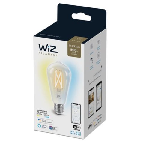 WiZ LED žárovka filament E27 ST64 7W 806lm 2700-6500K IP20, stmívatelná 2