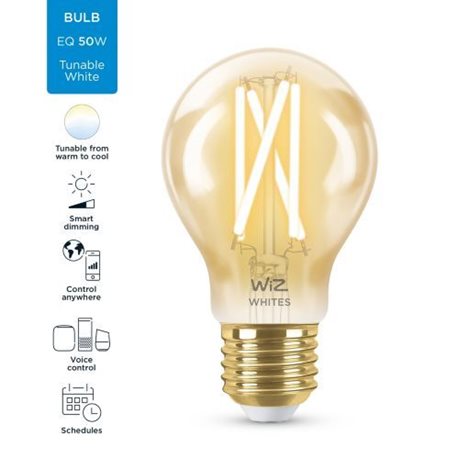 WiZ LED žárovka filament amber E27 A60 7W 640lm 2000-5000K IP20, stmívatelná 4