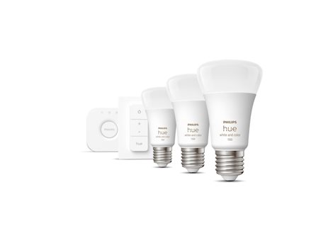 Hue Bluetooth 3x žárovka LED E27 A60 9W 1100lm 2000-6500K RGB + Bridge můstek + ovladač 2