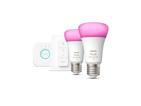 Hue sada Bridge + 2x WACA LED žárovka E27 A60 9W 1100lm 2000-6500K RGB IP20 + ovladač 3