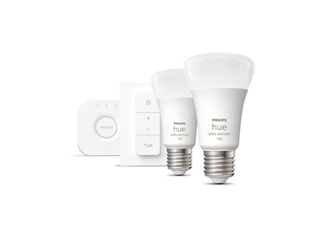 Hue sada Bridge + 2x WACA LED žárovka E27 A60 9W 1100lm 2000-6500K RGB IP20 + ovladač 4