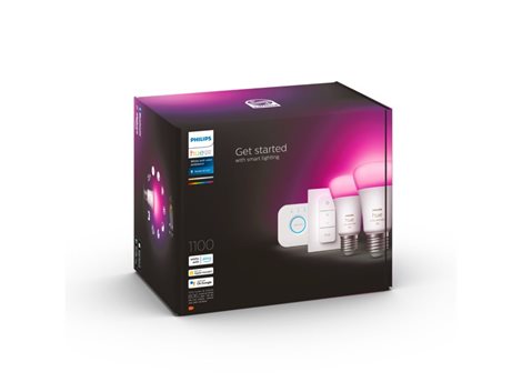 Hue sada Bridge + 2x WACA LED žárovka E27 A60 9W 1100lm 2000-6500K RGB IP20 + ovladač 6