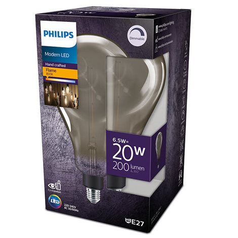 Vintage LED žárovka E27 A160 6,5W 200lm 1800K stmívatelná, smokyD 2