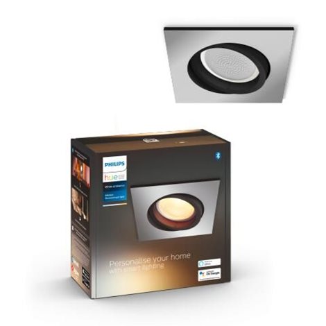 Hue WA Milliskin podhledové LED svítidlo 1xGU10 5W 350lm 2200-6500K IP20 hranaté, hliník 3