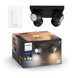 Hue WA Buckram bodové LED svítidlo 4x GU10 5W 350lm 2200-6500K IP20, černé + ovladač
