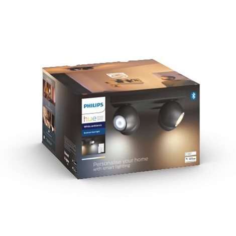 Hue WA Buckram bodové LED svítidlo 4x GU10 5W 350lm 2200-6500K IP20, černé + ovladač 2