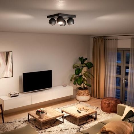 Hue WA Buckram bodové LED svítidlo 4x GU10 5W 350lm 2200-6500K IP20, černé + ovladač 3