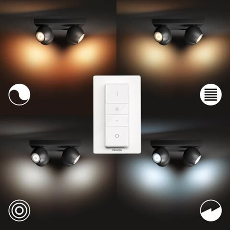 Hue WA Buckram bodové LED svítidlo 4x GU10 5W 350lm 2200-6500K IP20, černé + ovladač 4