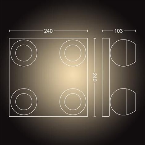 Hue WA Buckram bodové LED svítidlo 4x GU10 5W 350lm 2200-6500K IP20, černé + ovladač 5
