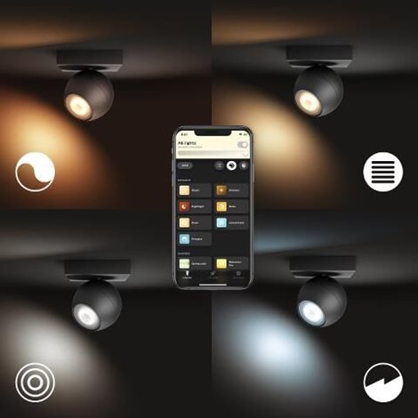 Hue WA Buckram bodové LED svítidlo GU10 5W 350lm 2200-6500K IP20, černé 3