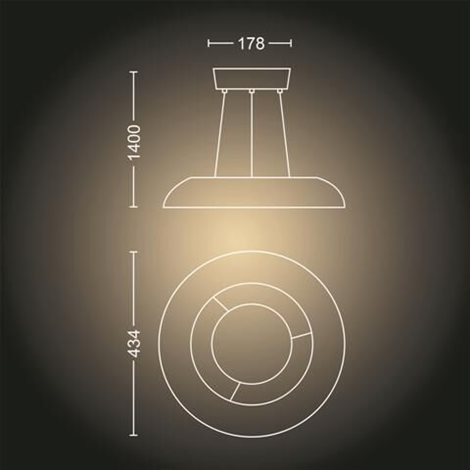 Hue WA Amaze závěsné LED svítidlo 25W 2900lm 2200-6500K IP20 43,4cm černá + ovladač 4
