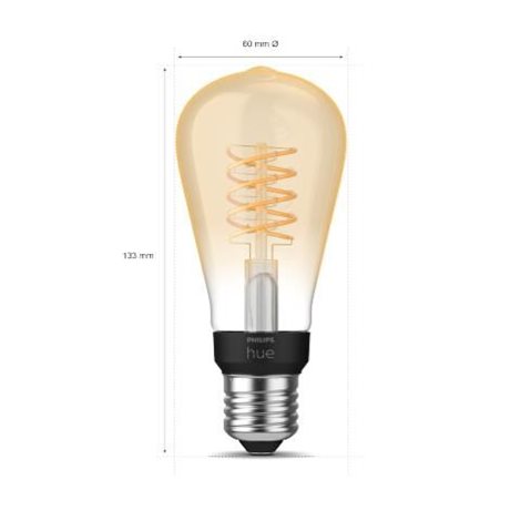 HUE White LED Filament žárovka E27 ST64 7W 550lm 2100K IP20, stmívatelná 2