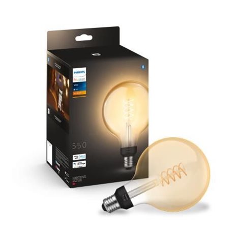 HUE White LED Filament žárovka E27 G125 7W 550lm 2100K IP20, stmívatelná 1