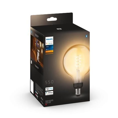HUE White LED Filament žárovka E27 G125 7W 550lm 2100K IP20, stmívatelná 4