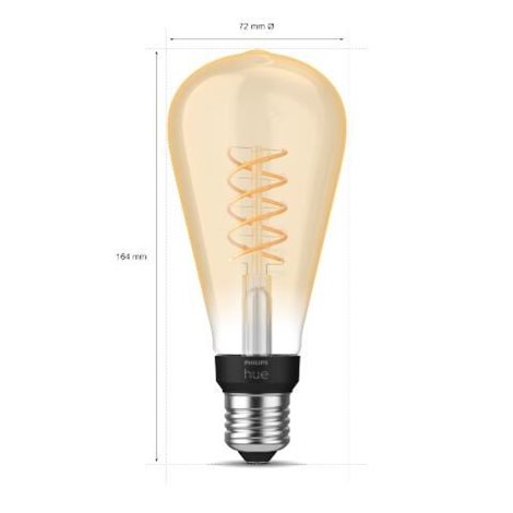 HUE White LED Filament žárovka E27 ST72 7W 550lm 2100K IP20, stmívatelná 2