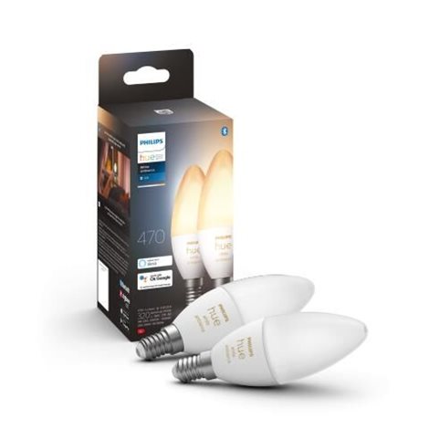 Hue WA sada 2x žárovka LED E14 B39 4W 470lm 2200-6500K IP20 1